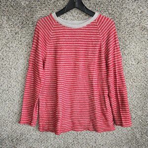 J‎ Jill Sweater Womens Medium Red Striped Long Sleeve Pullover Casual Ladies